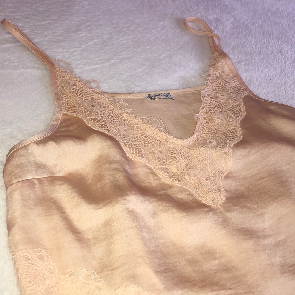 Blush pink satin tank